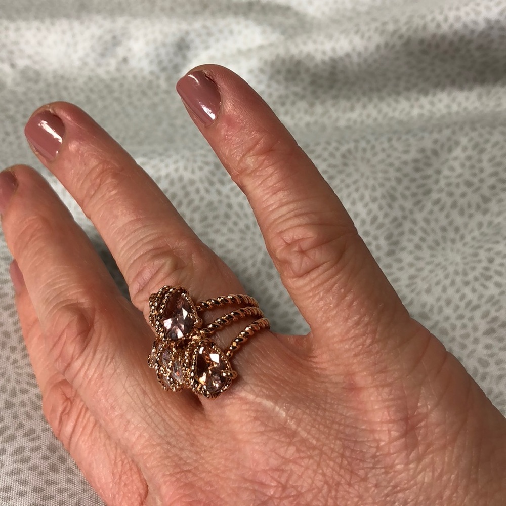 NWT Rose Gold CharterClub stone metal wrapped ring - Picture 6 of 8